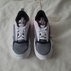 Nike Air Max Grey & White Sneakers with Pink Accents